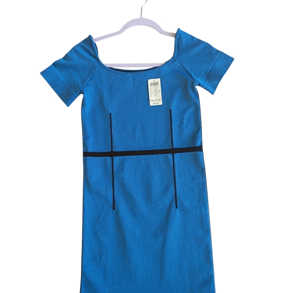 Arden B Blue Form Fitted Mini Dress Ribbed SZ XSS NWT - Picture 4 of 5